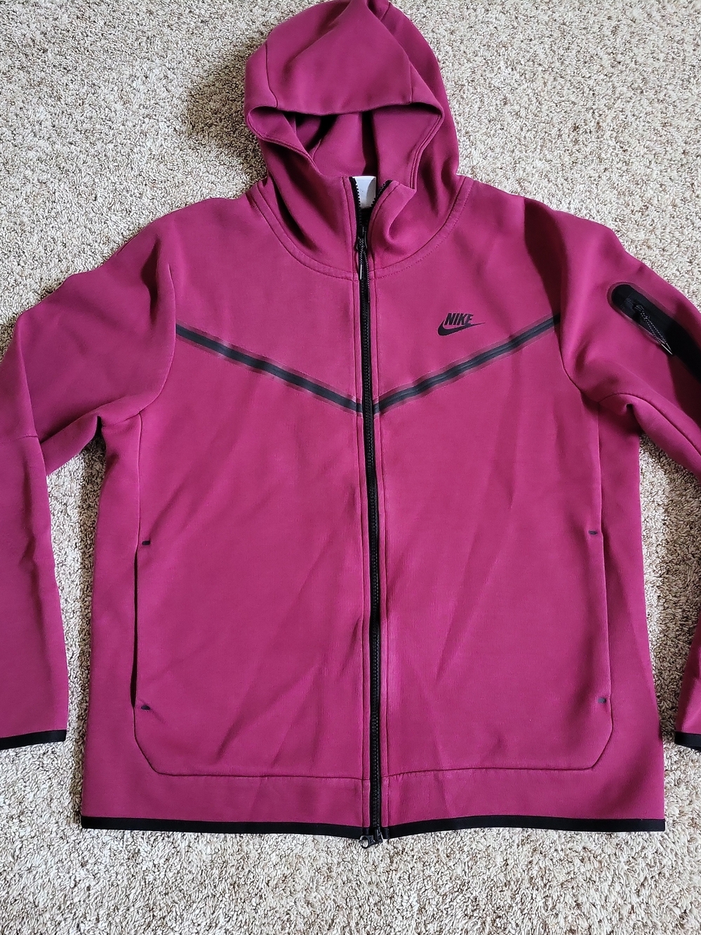 Nike Tech Fleece Windrunner Hoodie Men's L Rosewood Black CU4489-653